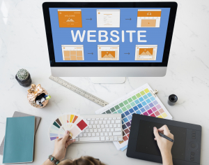 dekstop dengan tulisan website